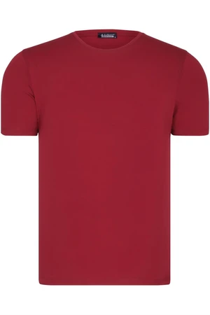 T8569 DEWBERRY BIKE COLLAR MEN'S T-SHIRT-PLAIN BURGUNDY