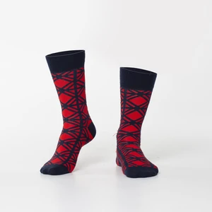 Men's socks with a navy blue pattern