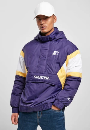 Starter Color Block Half Zip Retro Jacket Starter Purple/WHT/Buff Yellow