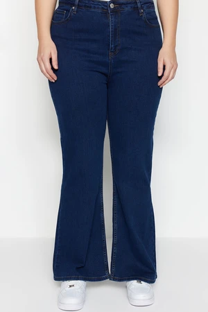 Trendyol Curve Indigo High Waist Flare Jeans