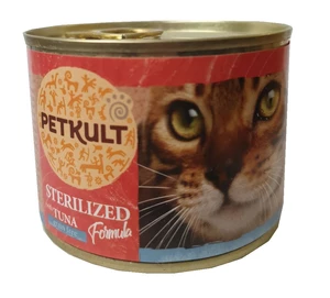 PETKULT  cat konz.  STERILISED  tuňiak - 185g (10 + 2 gratis)