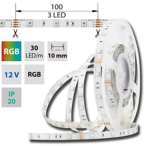 LED pásek McLED 12V RGB š=10mm IP20 7,2W/m 30LED/m SMD5050 ML-123.580.60.2