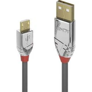 Kabel LINDY LINDY 3m USB 2.0 A/Micro-B Kabel Cromo 36653, 3.00 m, šedá