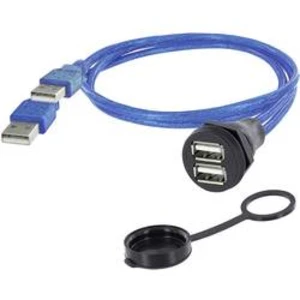 2x USB 2.0 typ A vestavná zásuvka encitech 1310-1028-04 M22, 1 ks