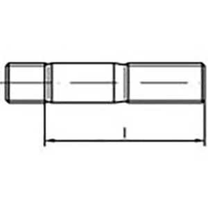 Šrouby závrtné TOOLCRAFT TO-6861321, N/A, M10, 55 mm, ocel, 100 ks