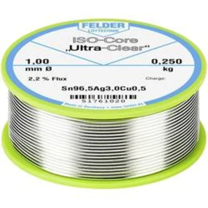 Pájecí cín Felder Löttechnik ISO-Core "Ultra Clear" SAC305, cívka, 0.250 kg, 1 mm