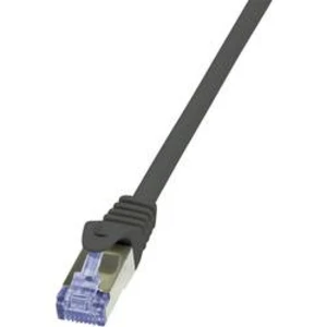 Síťový kabel RJ45 LogiLink CQ3013S, CAT 6A, S/FTP, 25.00 cm, černá