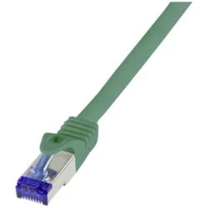 Síťový kabel RJ45 LogiLink C6A035S, CAT 6A, S/FTP, 1 m, zelená