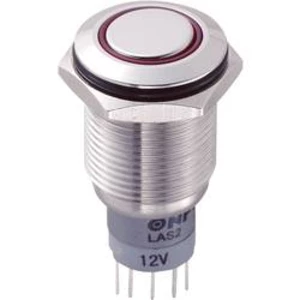 Tlačítkový spínač antivandal TRU COMPONENTS LAS2GQF-22ZE/R/12V/S/P, 250 V/AC, 3 A, nerezová ocel, 1 ks