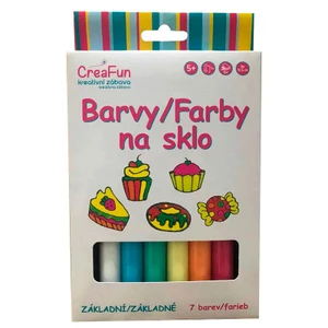 CreaFun - Barvy na sklo - sada základní 7 (84ml)