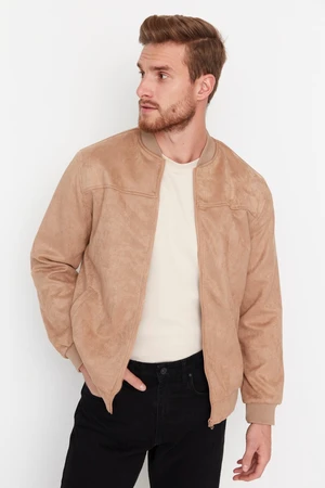 Trendyol Camel Men Regular Fit Suede Coat.