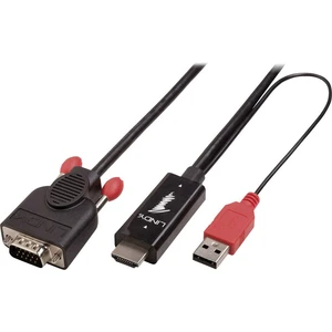 LINDY HDMI / VGA káblový adaptér #####HDMI-A Stecker, #####VGA 15pol. Stecker 2.00 m čierna 41456  #####HDMI-Kabel