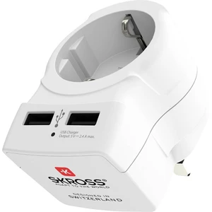 Skross 1500280-1 cestovný adaptér  Europe to UK USB (Bulk)