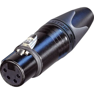 XLR káblová zásuvka Neutrik NC4FXX-B, rovná, 4-pól., 3,5 - 8 mm, čierna