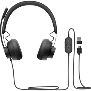 Logitech Zone 750 náhlavná sada stereo s USB káblový cez uši grafit