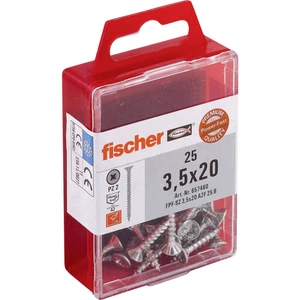 Fischer  657460 skrutka do dreva 3.5 mm 20 mm krížová dražka Pozidriv     glavanizované zinkom 25 ks