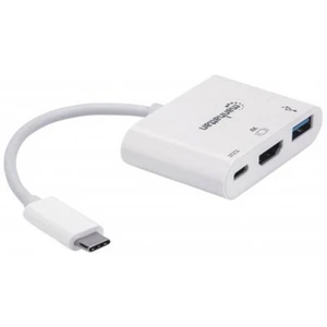 Manhattan 152945 USB adaptér [1x USB-C ™ zástrčka - 1x HDMI zásuvka, USB 2.0 zásuvka A, USB-C ™ zásuvka] biela  8.00 cm