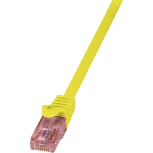 LogiLink CQ2037U RJ45 sieťové káble, prepojovacie káble CAT 6 U/UTP 1.00 m žltá samozhášavý, s ochranou 1 ks