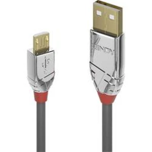 Kabel LINDY LINDY 2m USB 2.0 A/Micro-B Kabel Cromo 36652, 2.00 m, šedá