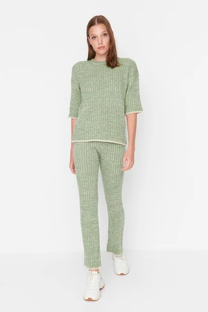 Trendyol Green Gradient Patterned Sweater Top-Top Set