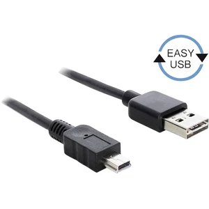 Delock #####USB-Kabel USB 2.0 #####USB-A Stecker, #####USB-Mini-B Stecker 5.00 m čierna obojstranne zapojiteľná zástrčka