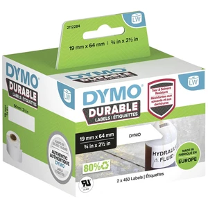 DYMO 2112284 etikety v roli 64 x 19 mm polypropylénová fólia biela 900 ks permanentné univerzálne etikety, adresná nálep