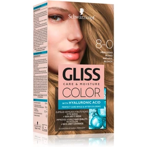 Schwarzkopf Gliss Color permanentná farba na vlasy odtieň 8-0 Natural Blonde 2x60 ml