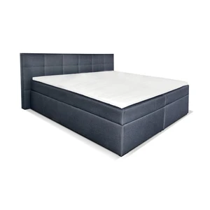 Postel Boxspring Bea, 200x200, antracit, vč. matrace a topperu