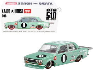 Datsun 510 Pro Street KDO510 Light Green (Designed by Jun Imai) "Kaido House" Special 1/64 Diecast Model Car by True Scale Miniatures