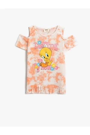 Koton Window Detailed T-Shirt Tweety Printed Licensed Short Sleeve