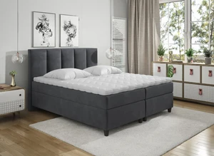 Postel boxspring Rizana 160 x 200, šedá Fresh