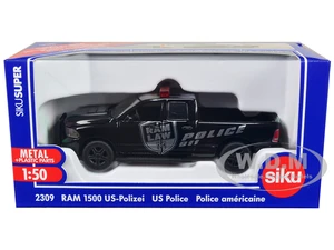 RAM 1500 Pickup Truck Police Black "Raw Law" 1/50 Diecast Model Car by Siku