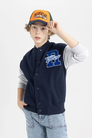 DEFACTO Boys College Collar Bomber Jacket Cardigan