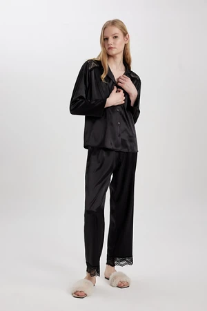 DEFACTO Fall In Love Regular Fit Long Satin Pajama Bottoms