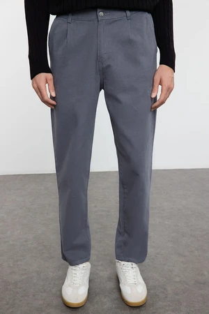 Trendyol Anthracite Pleated Cargo Pocket Woven Gabardine Woven Trousers