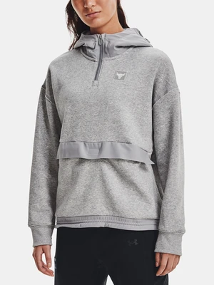 Under Armour UA Project Rock Fleece 1/4 Zip Mikina Šedá