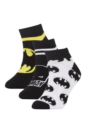 DEFACTO Boy's Batman Cotton 3-Piece Booties Socks