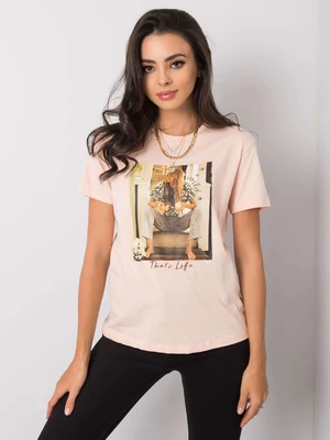 Women's T-shirt with salmon print