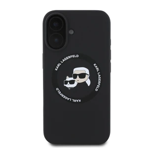 Zadní kryt Karl Lagerfeld Liquid Silicone K&CH Heads MagSafe pro Apple iPhone 16, black