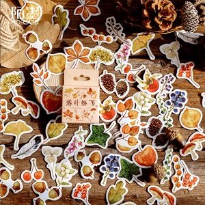 46pcs/pack Autumn Fallen Leaves Diy Diary Sticker Album Label Scrapbooking Sticker Decoration For School Office Stationery