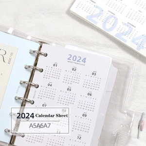 A5 A6 A7 Index Dividers 2024 Calendar Binder Notebook Dividers 6 Rings Loose Leaf Index Page Journal Planner Diary Bookmarks