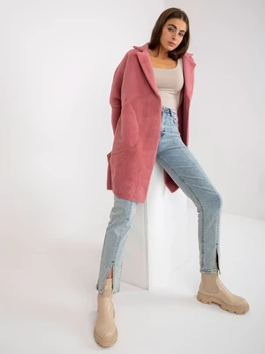 Powdery pink lady's alpaca coat with Eveline wool