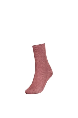 Tommy Hilfiger Ponožky - TH WOMEN SHORT SOCK 1P SMALL RIB ružové