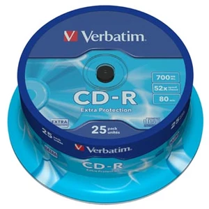 Verbatim CD-R, 43432, Extra Protection, 25-pack, 700MB, 52x, 80min., 12cm, bez možnosti potisku, cake box, pro archivaci dat