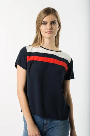 Tričko - TOMMY HILFIGER JOSIE TOP SS modré