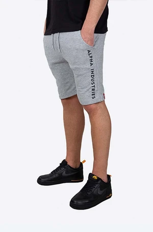 Kraťasy Alpha Industries Al Sweat pánské, šedá barva, 116365.17-grey