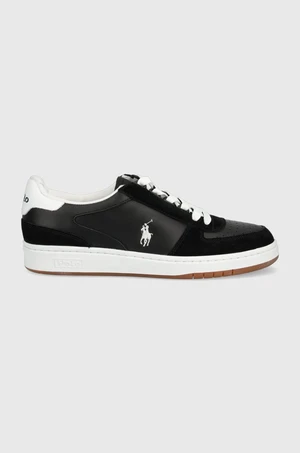 Kožené sneakers boty Polo Ralph Lauren Polo Crt černá barva