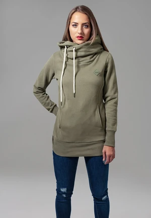 Women's Long Olive Logo Hooded