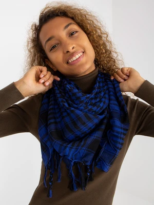 Cobalt black fringed scarf