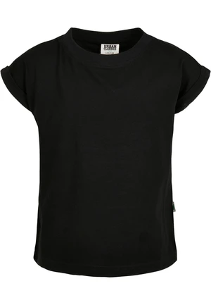 Girls' Organic T-Shirt with Extended Shoulder Black